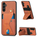 Portafoglio in fibra di carbonio Flip Card Custodia per telefono con supporto a forma di K, For Samsung Galaxy A14 5G, For Samsung Galaxy A13  5G, For Samsung Galaxy A13 4G, For Samsung Galaxy A04 4G