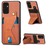 Portafoglio in fibra di carbonio Flip Card Custodia per telefono con supporto a forma di K, For Samsung Galaxy A14 5G, For Samsung Galaxy A13  5G, For Samsung Galaxy A13 4G, For Samsung Galaxy A04 4G