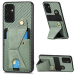 Portafoglio in fibra di carbonio Flip Card Custodia per telefono con supporto a forma di K, For Samsung Galaxy A14 5G, For Samsung Galaxy A13  5G, For Samsung Galaxy A13 4G, For Samsung Galaxy A04 4G