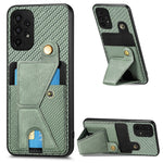Portafoglio in fibra di carbonio Flip Card Custodia per telefono con supporto a forma di K, For Samsung Galaxy A14 5G, For Samsung Galaxy A13  5G, For Samsung Galaxy A13 4G, For Samsung Galaxy A04 4G