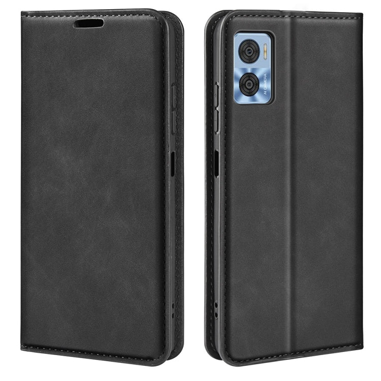 Per Motorola Moto E22 / E22i Custodia per telefono in pelle con aspirazione magnetica retro-pelle, For Motorola Moto E22 / E22i