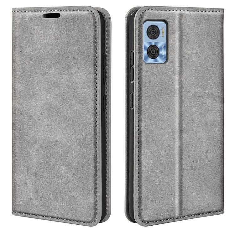 Per Motorola Moto E22 / E22i Custodia per telefono in pelle con aspirazione magnetica retro-pelle, For Motorola Moto E22 / E22i
