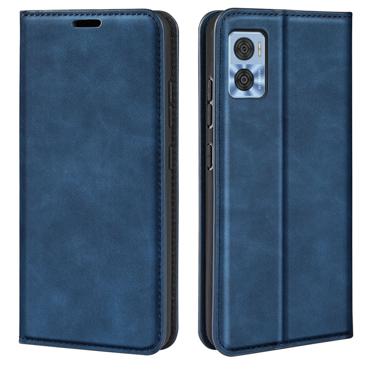 Per Motorola Moto E22 / E22i Custodia per telefono in pelle con aspirazione magnetica retro-pelle, For Motorola Moto E22 / E22i