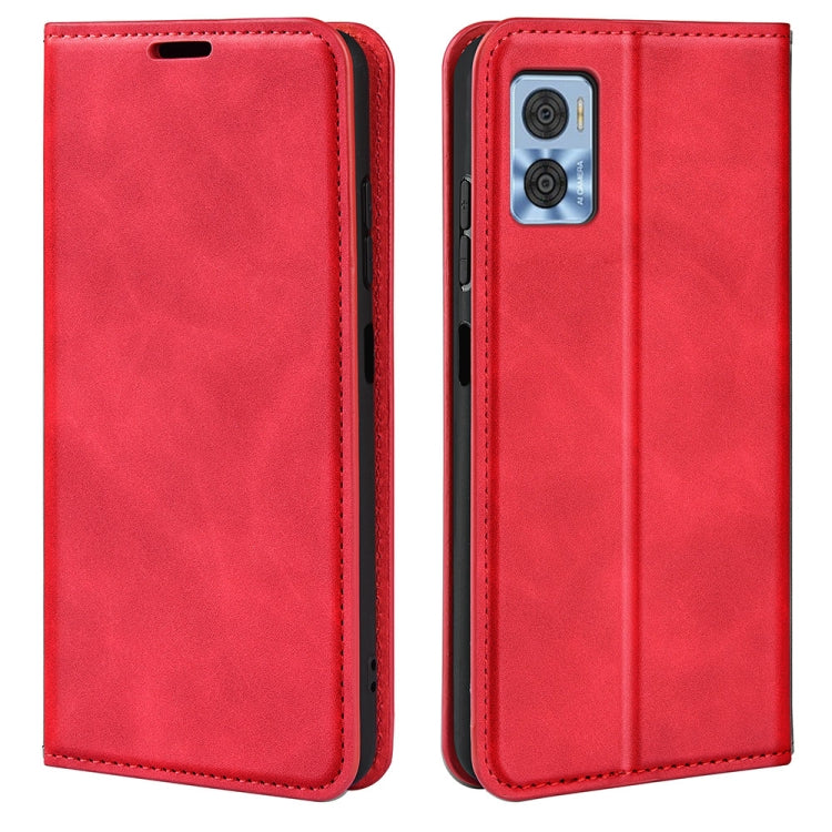 Per Motorola Moto E22 / E22i Custodia per telefono in pelle con aspirazione magnetica retro-pelle, For Motorola Moto E22 / E22i