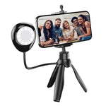 Treppiede da tavolo con luci LED per smartphone