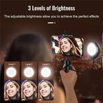 Treppiede da tavolo con luci LED per smartphone