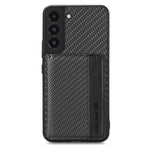 Custodia per telefono con borsa a portafoglio per carte magnetiche in fibra di carbonio, For Samsung Galaxy S22 5G, For Samsung Galaxy S22+ 5G, For Samsung Galaxy S22 Ultra 5G, For Samsung Galaxy S21 5G