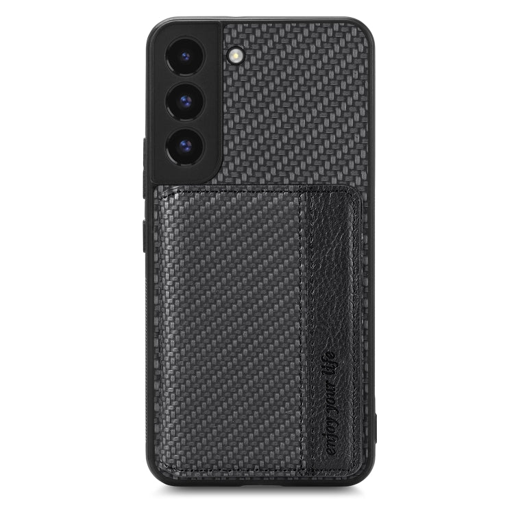 Custodia per telefono con borsa a portafoglio per carte magnetiche in fibra di carbonio, For Samsung Galaxy S22 5G, For Samsung Galaxy S22+ 5G, For Samsung Galaxy S22 Ultra 5G, For Samsung Galaxy S21 5G