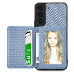 Custodia per telefono con borsa a portafoglio per carte magnetiche in fibra di carbonio, For Samsung Galaxy S22 5G, For Samsung Galaxy S22+ 5G, For Samsung Galaxy S22 Ultra 5G, For Samsung Galaxy S21 5G