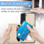 Custodia per telefono con borsa a portafoglio per carte magnetiche in fibra di carbonio, For Samsung Galaxy S22 5G, For Samsung Galaxy S22+ 5G, For Samsung Galaxy S22 Ultra 5G, For Samsung Galaxy S21 5G