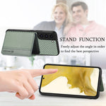 Custodia per telefono con borsa a portafoglio per carte magnetiche in fibra di carbonio, For Samsung Galaxy S22 5G, For Samsung Galaxy S22+ 5G, For Samsung Galaxy S22 Ultra 5G, For Samsung Galaxy S21 5G
