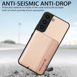 Custodia per telefono con borsa a portafoglio per carte magnetiche in fibra di carbonio, For Samsung Galaxy S22 5G, For Samsung Galaxy S22+ 5G, For Samsung Galaxy S22 Ultra 5G, For Samsung Galaxy S21 5G