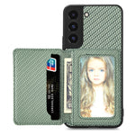Custodia per telefono con borsa a portafoglio per carte magnetiche in fibra di carbonio, For Samsung Galaxy S22 5G, For Samsung Galaxy S22+ 5G, For Samsung Galaxy S22 Ultra 5G, For Samsung Galaxy S21 5G