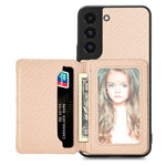 Custodia per telefono con borsa a portafoglio per carte magnetiche in fibra di carbonio, For Samsung Galaxy S22 5G, For Samsung Galaxy S22+ 5G, For Samsung Galaxy S22 Ultra 5G, For Samsung Galaxy S21 5G