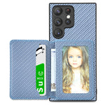 Custodia per telefono con borsa a portafoglio per carte magnetiche in fibra di carbonio, For Samsung Galaxy S22 5G, For Samsung Galaxy S22+ 5G, For Samsung Galaxy S22 Ultra 5G, For Samsung Galaxy S21 5G