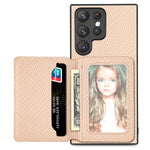 Custodia per telefono con borsa a portafoglio per carte magnetiche in fibra di carbonio, For Samsung Galaxy S22 5G, For Samsung Galaxy S22+ 5G, For Samsung Galaxy S22 Ultra 5G, For Samsung Galaxy S21 5G