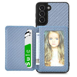 Custodia per telefono con borsa a portafoglio per carte magnetiche in fibra di carbonio, For Samsung Galaxy S22 5G, For Samsung Galaxy S22+ 5G, For Samsung Galaxy S22 Ultra 5G, For Samsung Galaxy S21 5G