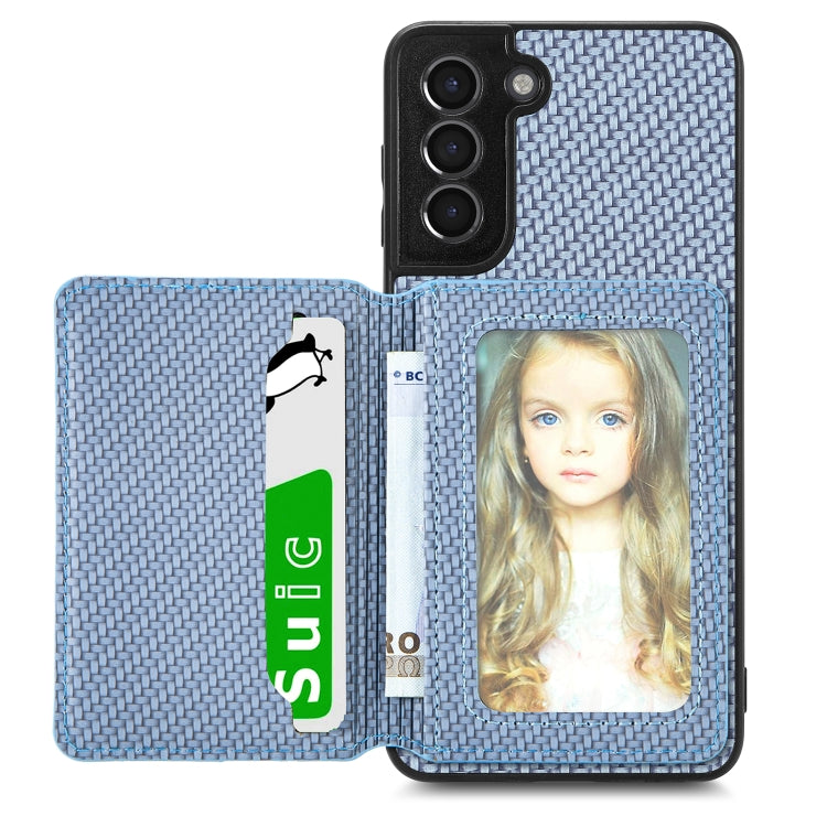 Custodia per telefono con borsa a portafoglio per carte magnetiche in fibra di carbonio, For Samsung Galaxy S22 5G, For Samsung Galaxy S22+ 5G, For Samsung Galaxy S22 Ultra 5G, For Samsung Galaxy S21 5G