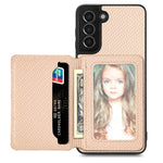Custodia per telefono con borsa a portafoglio per carte magnetiche in fibra di carbonio, For Samsung Galaxy S22 5G, For Samsung Galaxy S22+ 5G, For Samsung Galaxy S22 Ultra 5G, For Samsung Galaxy S21 5G