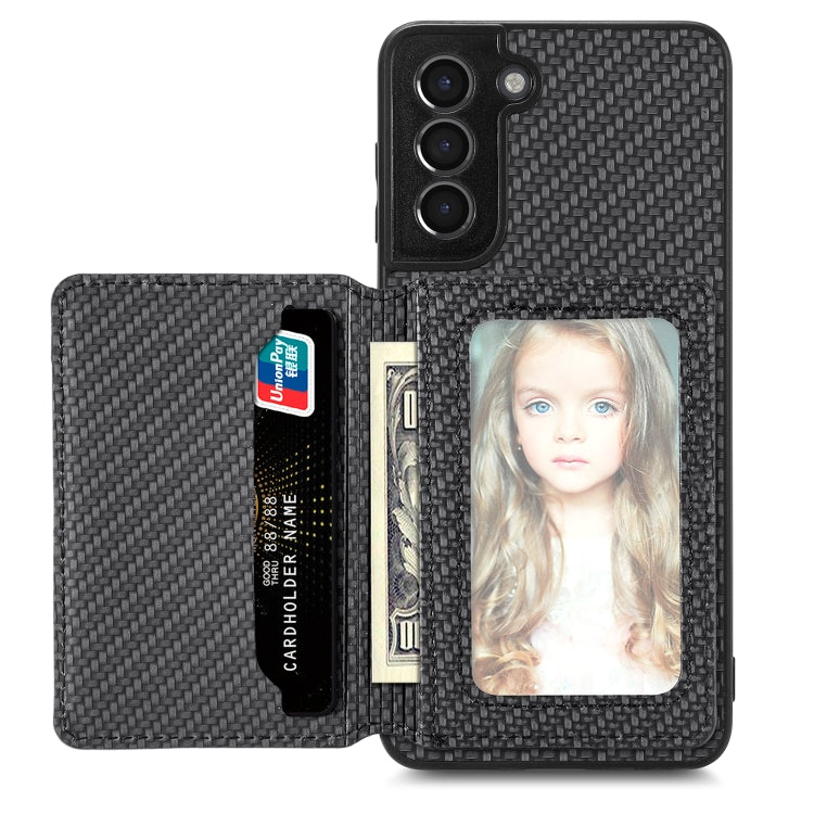Custodia per telefono con borsa a portafoglio per carte magnetiche in fibra di carbonio, For Samsung Galaxy S21+ 5G, For Samsung Galaxy S21 Ultra 5G, For Samsung Galaxy S20 FE, For Samsung Galaxy A04 4G
