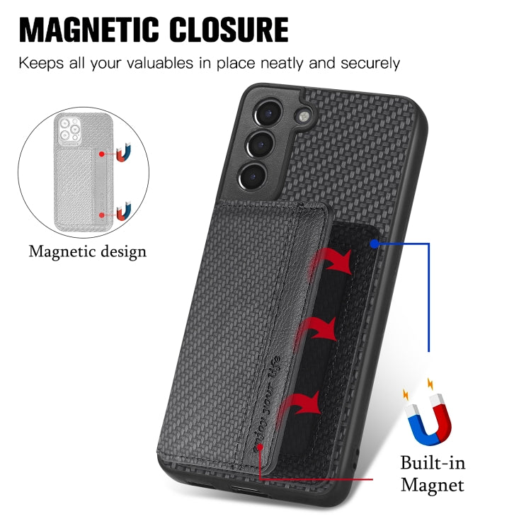 Custodia per telefono con borsa a portafoglio per carte magnetiche in fibra di carbonio, For Samsung Galaxy S21+ 5G, For Samsung Galaxy S21 Ultra 5G, For Samsung Galaxy S20 FE, For Samsung Galaxy A04 4G