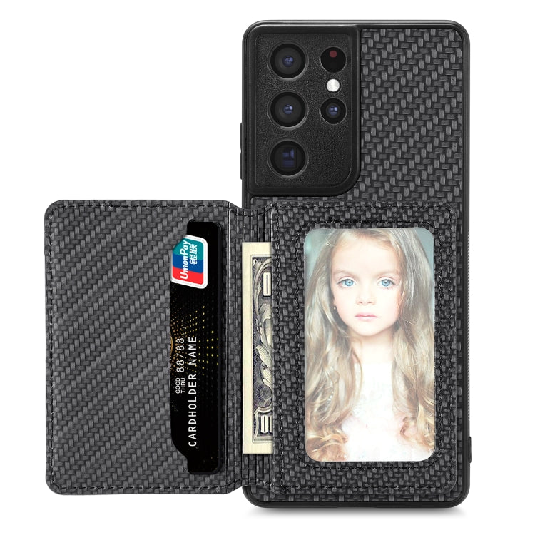 Custodia per telefono con borsa a portafoglio per carte magnetiche in fibra di carbonio, For Samsung Galaxy S21+ 5G, For Samsung Galaxy S21 Ultra 5G, For Samsung Galaxy S20 FE, For Samsung Galaxy A04 4G