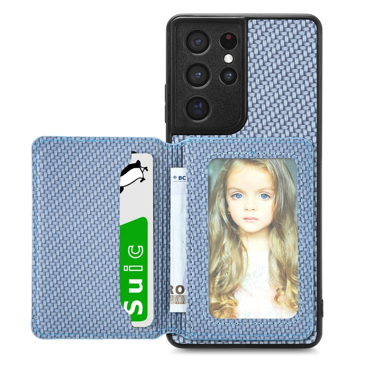 Custodia per telefono con borsa a portafoglio per carte magnetiche in fibra di carbonio, For Samsung Galaxy S21+ 5G, For Samsung Galaxy S21 Ultra 5G, For Samsung Galaxy S20 FE, For Samsung Galaxy A04 4G