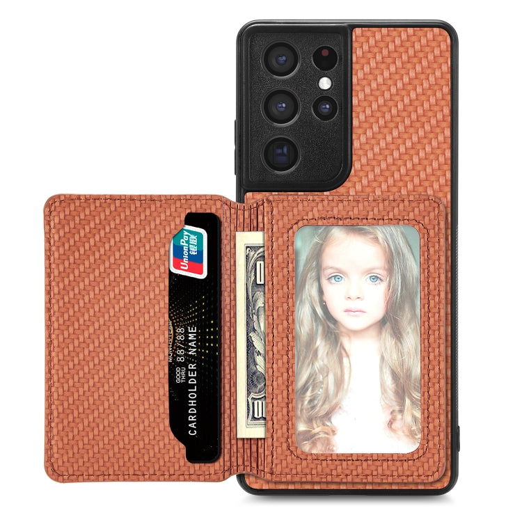 Custodia per telefono con borsa a portafoglio per carte magnetiche in fibra di carbonio, For Samsung Galaxy S21+ 5G, For Samsung Galaxy S21 Ultra 5G, For Samsung Galaxy S20 FE, For Samsung Galaxy A04 4G
