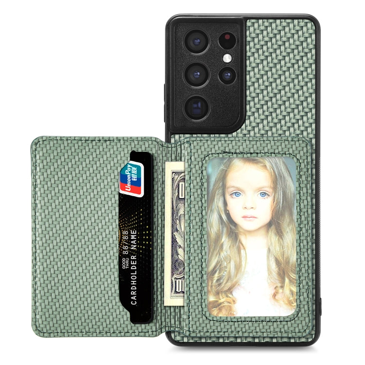 Custodia per telefono con borsa a portafoglio per carte magnetiche in fibra di carbonio, For Samsung Galaxy S21+ 5G, For Samsung Galaxy S21 Ultra 5G, For Samsung Galaxy S20 FE, For Samsung Galaxy A04 4G