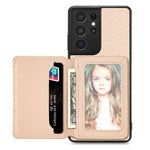 Custodia per telefono con borsa a portafoglio per carte magnetiche in fibra di carbonio, For Samsung Galaxy S21+ 5G, For Samsung Galaxy S21 Ultra 5G, For Samsung Galaxy S20 FE, For Samsung Galaxy A04 4G