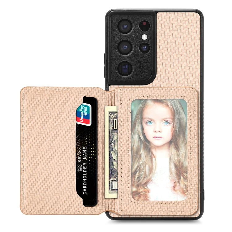 Custodia per telefono con borsa a portafoglio per carte magnetiche in fibra di carbonio, For Samsung Galaxy S21+ 5G, For Samsung Galaxy S21 Ultra 5G, For Samsung Galaxy S20 FE, For Samsung Galaxy A04 4G