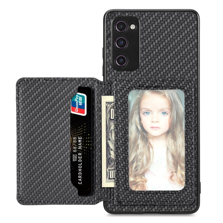 Custodia per telefono con borsa a portafoglio per carte magnetiche in fibra di carbonio, For Samsung Galaxy S21+ 5G, For Samsung Galaxy S21 Ultra 5G, For Samsung Galaxy S20 FE, For Samsung Galaxy A04 4G