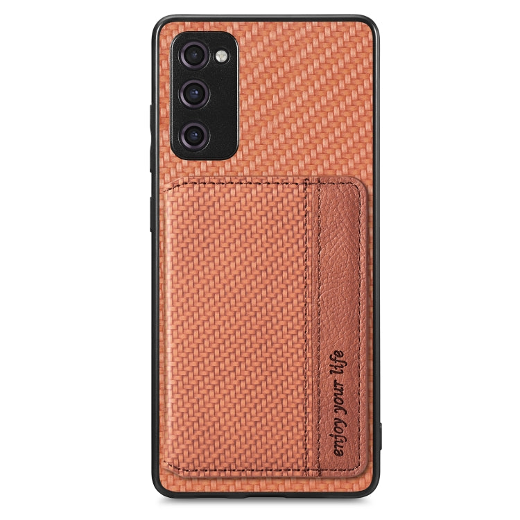 Custodia per telefono con borsa a portafoglio per carte magnetiche in fibra di carbonio, For Samsung Galaxy S21+ 5G, For Samsung Galaxy S21 Ultra 5G, For Samsung Galaxy S20 FE, For Samsung Galaxy A04 4G