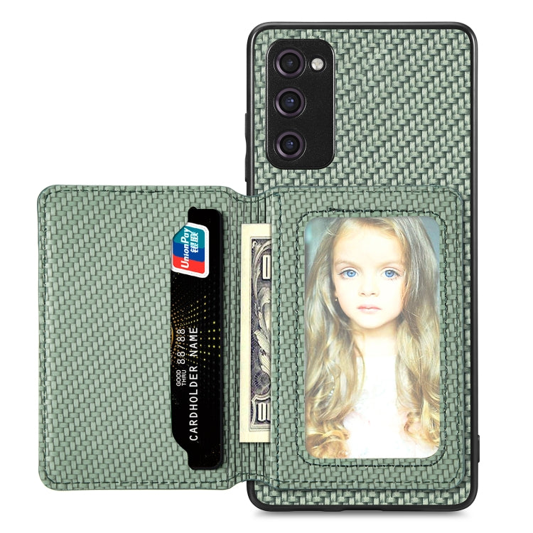Custodia per telefono con borsa a portafoglio per carte magnetiche in fibra di carbonio, For Samsung Galaxy S21+ 5G, For Samsung Galaxy S21 Ultra 5G, For Samsung Galaxy S20 FE, For Samsung Galaxy A04 4G