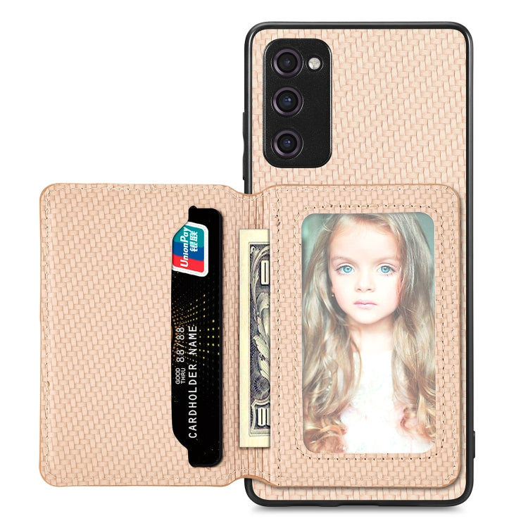Custodia per telefono con borsa a portafoglio per carte magnetiche in fibra di carbonio, For Samsung Galaxy S21+ 5G, For Samsung Galaxy S21 Ultra 5G, For Samsung Galaxy S20 FE, For Samsung Galaxy A04 4G