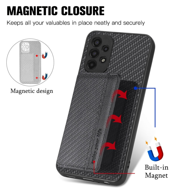Custodia per telefono con borsa a portafoglio per carte magnetiche in fibra di carbonio, For Samsung Galaxy A13 4G, For Samsung Galaxy A13 5G, For Samsung Galaxy A22 4G, For Samsung Galaxy A50