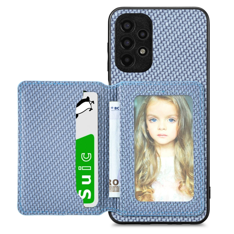 Custodia per telefono con borsa a portafoglio per carte magnetiche in fibra di carbonio, For Samsung Galaxy A13 4G, For Samsung Galaxy A13 5G, For Samsung Galaxy A22 4G, For Samsung Galaxy A50
