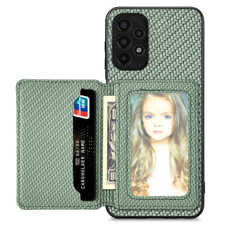 Custodia per telefono con borsa a portafoglio per carte magnetiche in fibra di carbonio, For Samsung Galaxy A13 4G, For Samsung Galaxy A13 5G, For Samsung Galaxy A22 4G, For Samsung Galaxy A50
