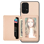 Custodia per telefono con borsa a portafoglio per carte magnetiche in fibra di carbonio, For Samsung Galaxy A13 4G, For Samsung Galaxy A13 5G, For Samsung Galaxy A22 4G, For Samsung Galaxy A50
