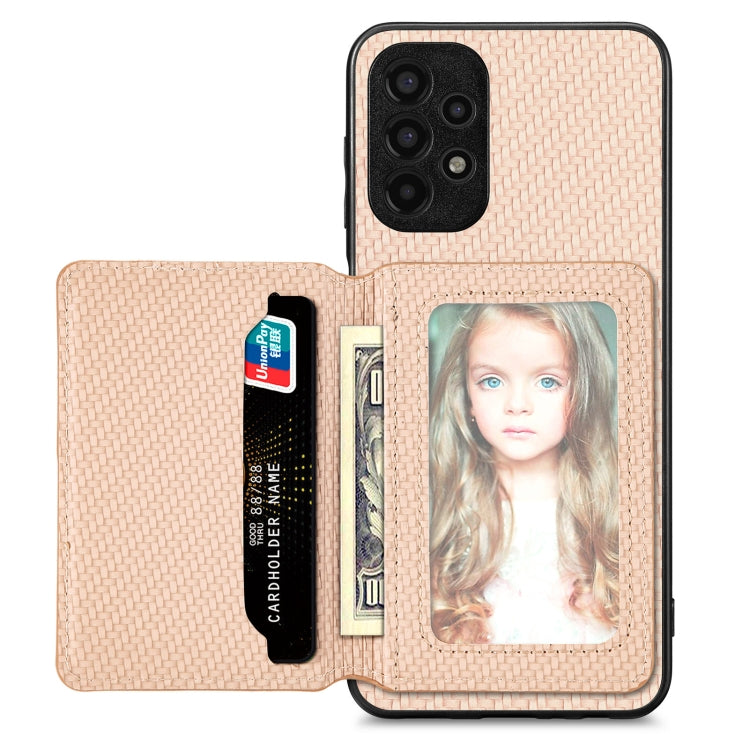 Custodia per telefono con borsa a portafoglio per carte magnetiche in fibra di carbonio, For Samsung Galaxy A13 4G, For Samsung Galaxy A13 5G, For Samsung Galaxy A22 4G, For Samsung Galaxy A50