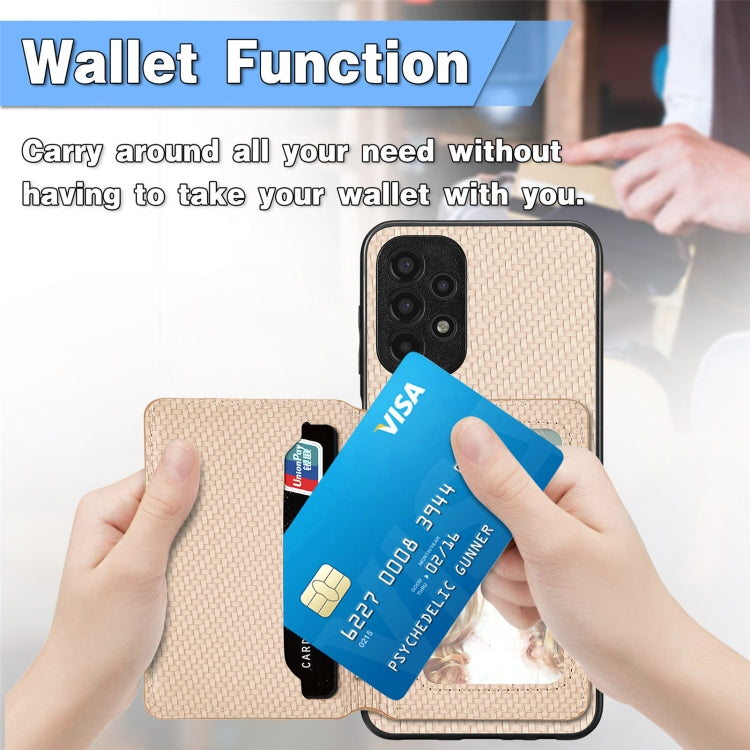 Custodia per telefono con borsa a portafoglio per carte magnetiche in fibra di carbonio, For Samsung Galaxy A13 4G, For Samsung Galaxy A13 5G, For Samsung Galaxy A22 4G, For Samsung Galaxy A50