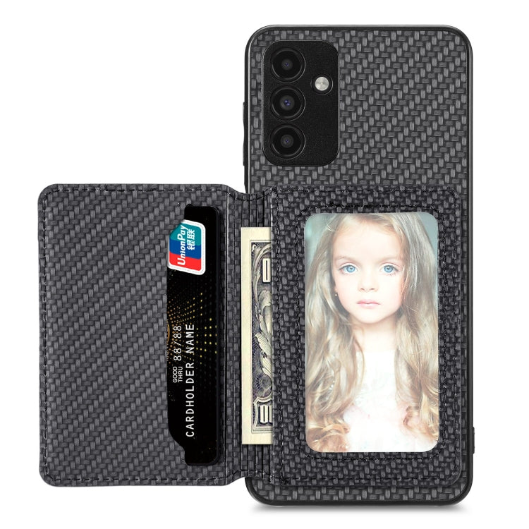 Custodia per telefono con borsa a portafoglio per carte magnetiche in fibra di carbonio, For Samsung Galaxy A13 4G, For Samsung Galaxy A13 5G, For Samsung Galaxy A22 4G, For Samsung Galaxy A50