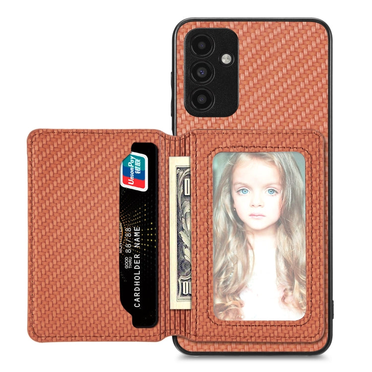 Custodia per telefono con borsa a portafoglio per carte magnetiche in fibra di carbonio, For Samsung Galaxy A13 4G, For Samsung Galaxy A13 5G, For Samsung Galaxy A22 4G, For Samsung Galaxy A50