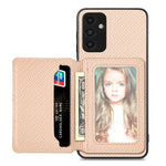 Custodia per telefono con borsa a portafoglio per carte magnetiche in fibra di carbonio, For Samsung Galaxy A13 4G, For Samsung Galaxy A13 5G, For Samsung Galaxy A22 4G, For Samsung Galaxy A50