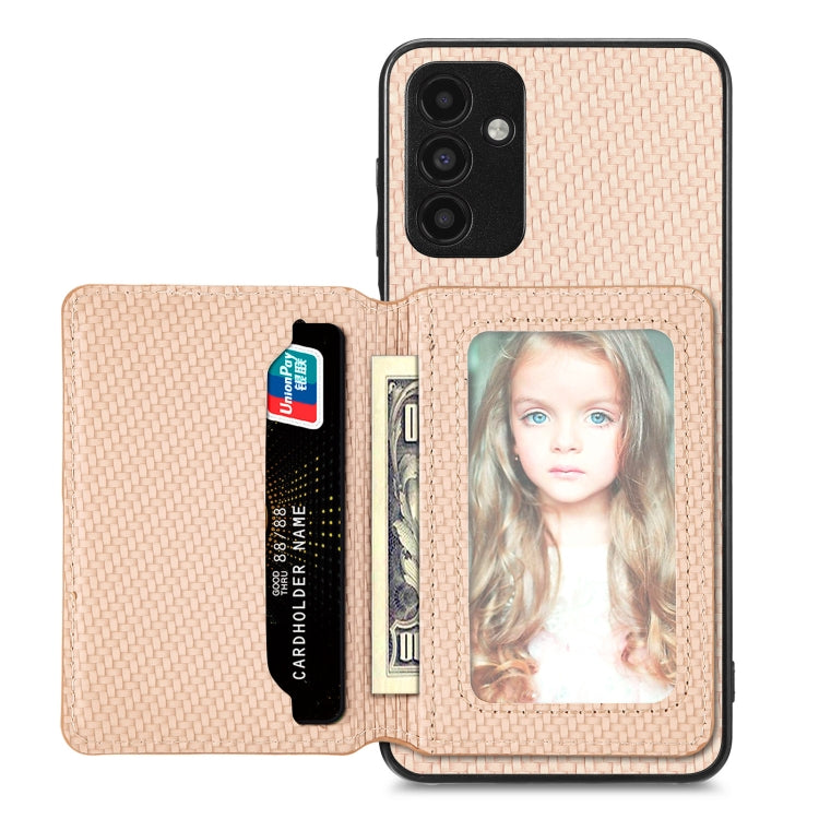 Custodia per telefono con borsa a portafoglio per carte magnetiche in fibra di carbonio, For Samsung Galaxy A13 4G, For Samsung Galaxy A13 5G, For Samsung Galaxy A22 4G, For Samsung Galaxy A50