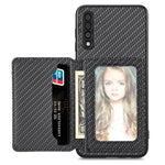 Custodia per telefono con borsa a portafoglio per carte magnetiche in fibra di carbonio, For Samsung Galaxy A13 4G, For Samsung Galaxy A13 5G, For Samsung Galaxy A22 4G, For Samsung Galaxy A50