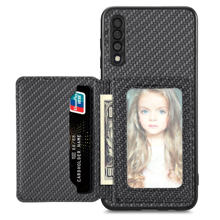 Custodia per telefono con borsa a portafoglio per carte magnetiche in fibra di carbonio, For Samsung Galaxy A13 4G, For Samsung Galaxy A13 5G, For Samsung Galaxy A22 4G, For Samsung Galaxy A50