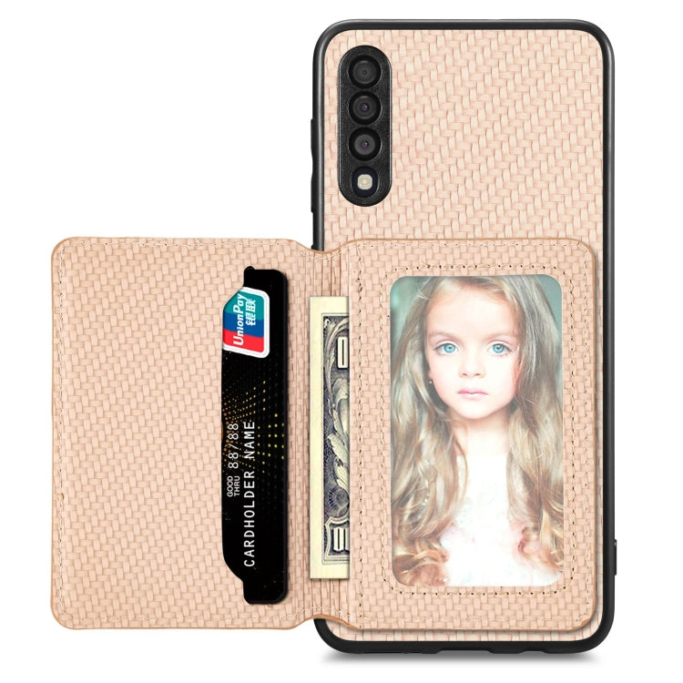 Custodia per telefono con borsa a portafoglio per carte magnetiche in fibra di carbonio, For Samsung Galaxy A13 4G, For Samsung Galaxy A13 5G, For Samsung Galaxy A22 4G, For Samsung Galaxy A50