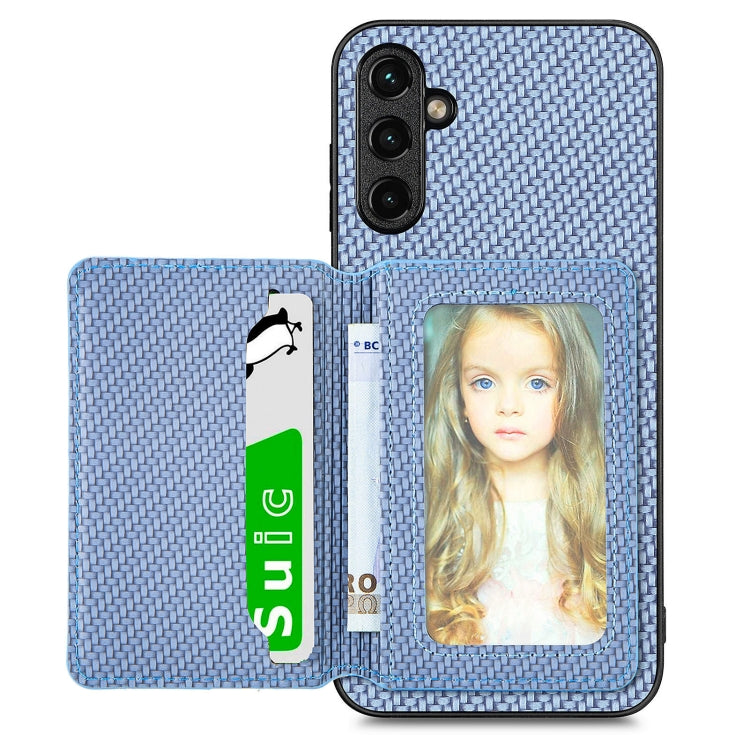 Custodia per telefono con borsa a portafoglio per carte magnetiche in fibra di carbonio, For Samsung Galaxy A54 5G