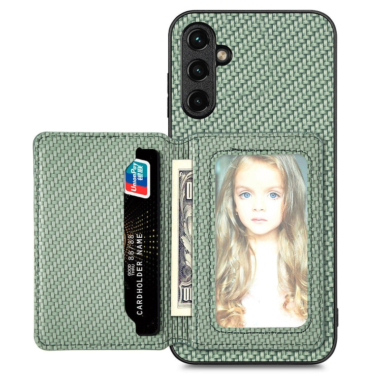 Custodia per telefono con borsa a portafoglio per carte magnetiche in fibra di carbonio, For Samsung Galaxy A54 5G
